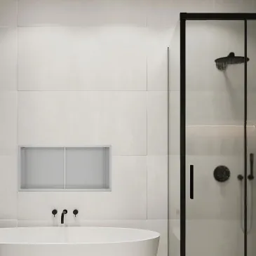 60x30 GLAMOUR Silber PVD Duschnische