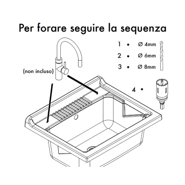 Lavatoio in resina 60x50 bianco
