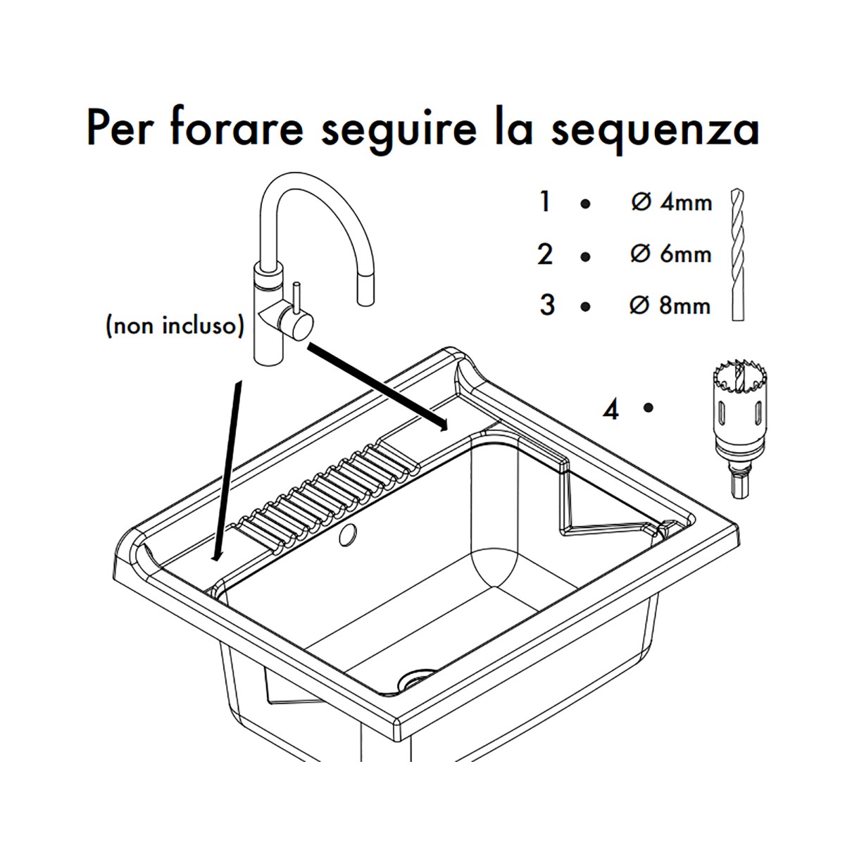 Lavatoio in resina 60x50 bianco