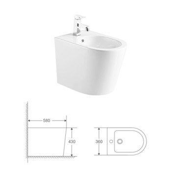 Sanitari Filo Muro River Rimless Scarico Ciclonico | Ceramica