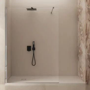 Douche à l'italienne en verre anticalcaire de 8 mm h200