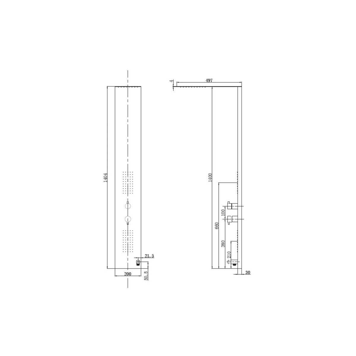 Colonna Doccia Cromata Inox Lucido Idromassaggio Spa | Flat