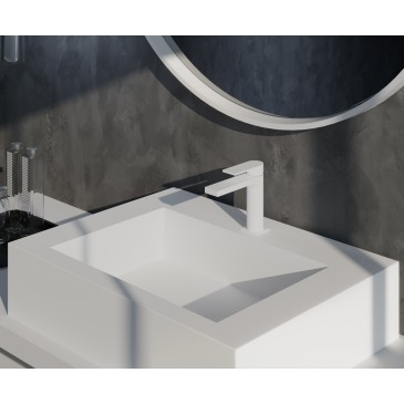 Mitigeur de lavabo blanc...
