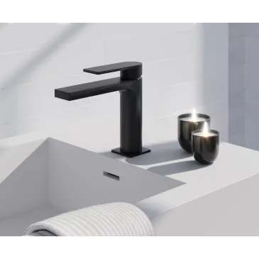 Grifería Monomando Lavabo Alpha Negro