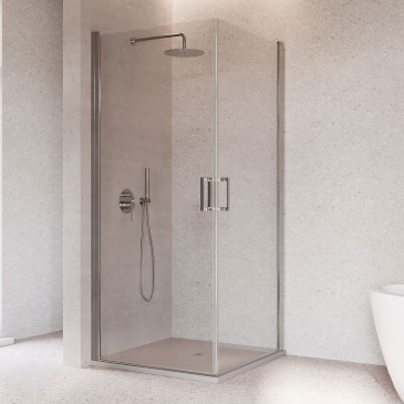 Box doccia 2 lati anta battente H195cm anticalcare SALEMA