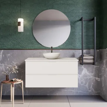 Mobile bagno sospeso 100cm laminato bianco ARMONY