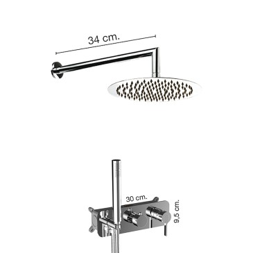 Modernes Duschset mit Umsteller und verchromter Handbrause, URBAN Design