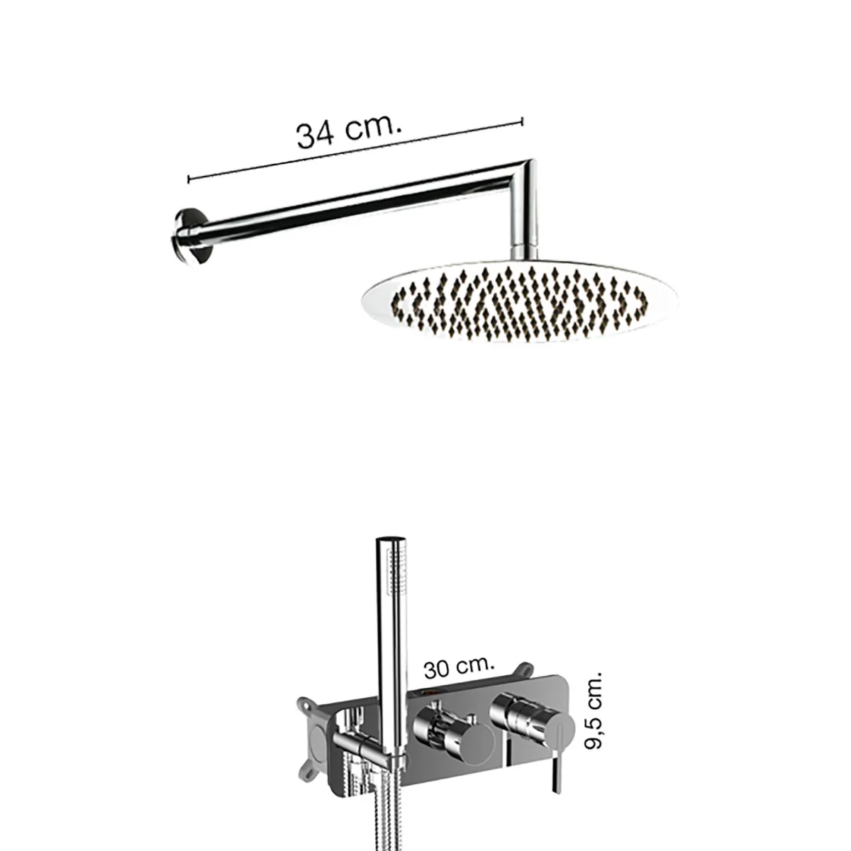 Ensemble de douche moderne avec inverseur et douchette...