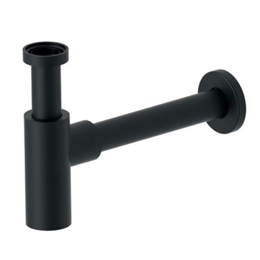 Siphon télescopique noir mat, inspectable, pour évier
