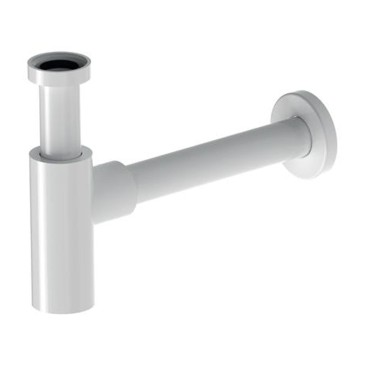 Siphon télescopique blanc mat, inspectable, pour évier