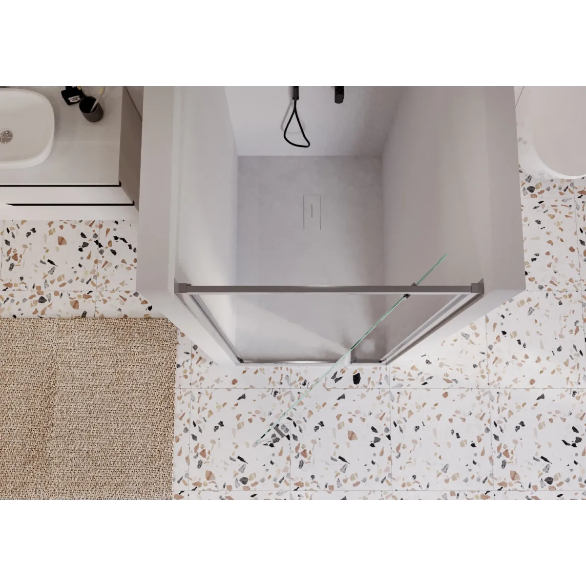 Adele 1-türige, transparente Drehtür für Dusche, Höhe 195...