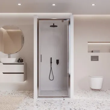 Adele 1-türige, transparente Drehtür für Dusche, Höhe 195 mm, 6 mm