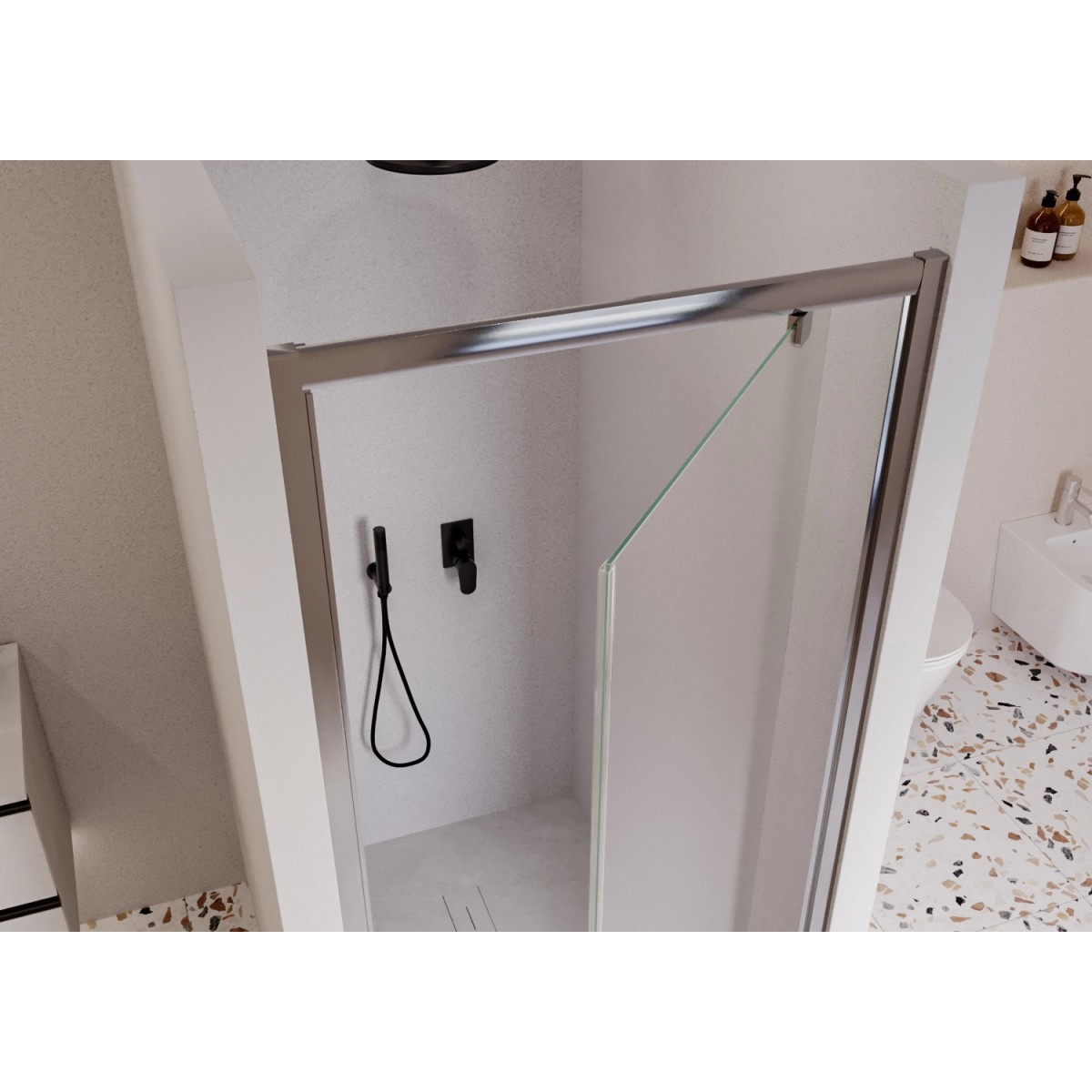 Porte de douche opaque monobloc 80 90 100 h195 6 mm...