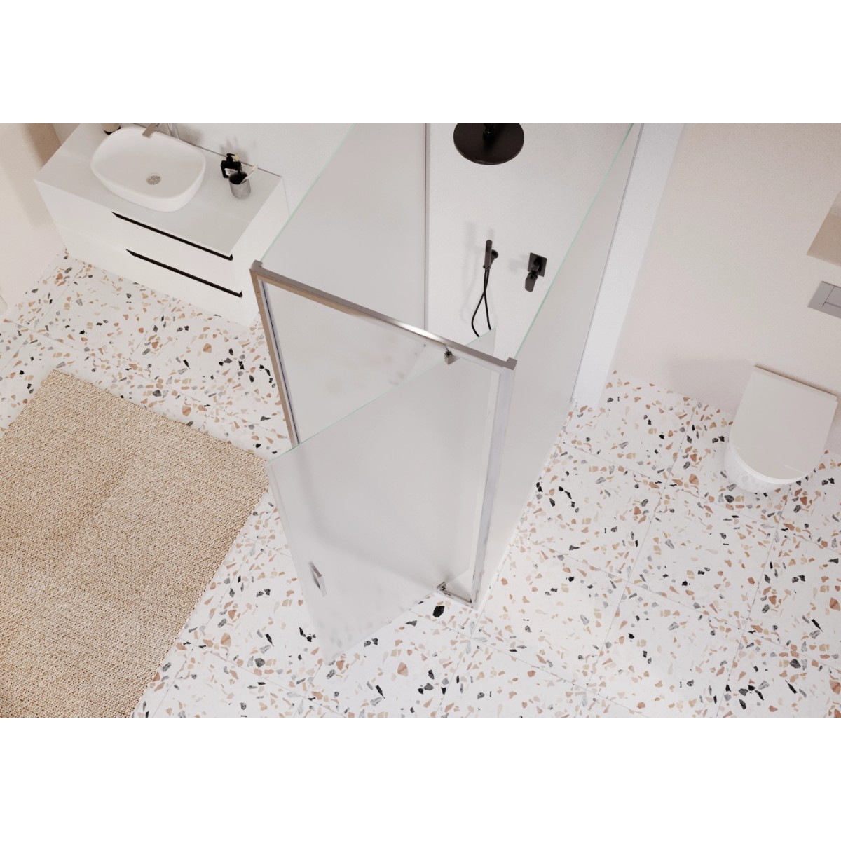 Installazione moderna del box doccia Adele 6mm opaco,...