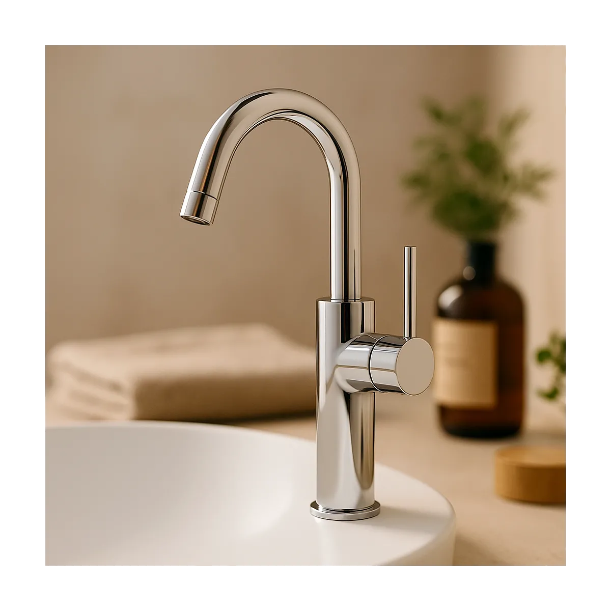 Robinet pour lavabo avec bec pivotant chromé | Jackie