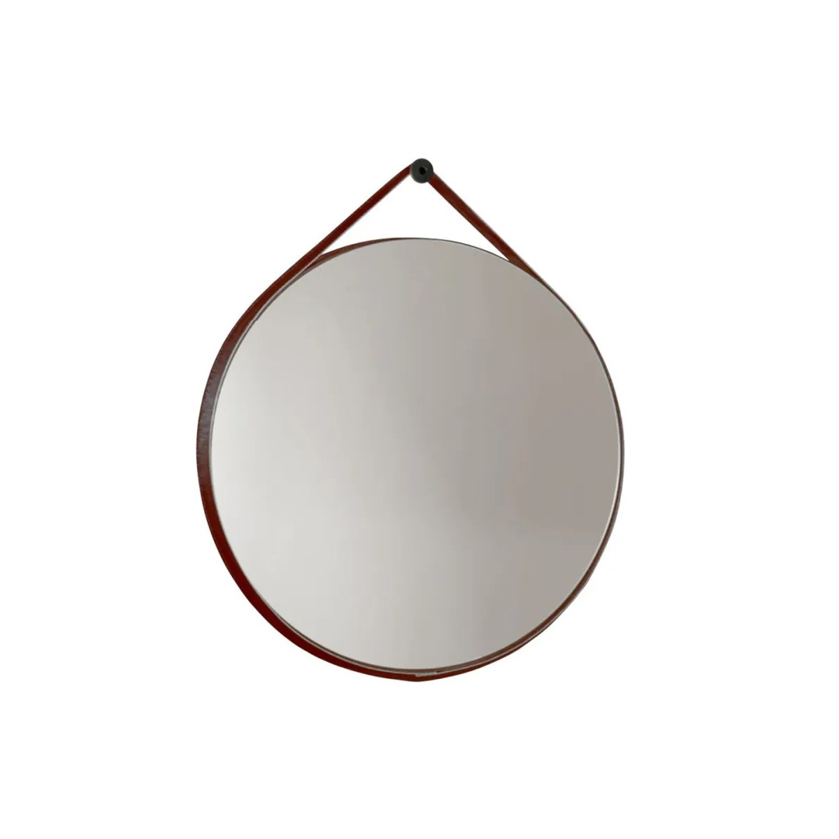 Miroir rond avec ceinture en cuir | Mondialshop