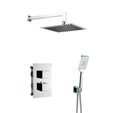 Duschkopfpaket, quadratischer thermostatischer 2-Wege-Umsteller | Vacciago