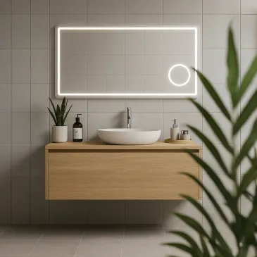 Hintergrundbeleuchteter LED-Spiegel mit 2-facher Vergrößerung | Mondialshop