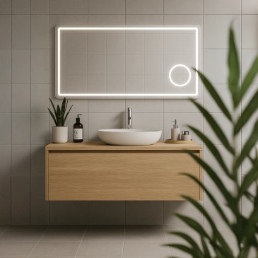 Miroir LED rétroéclairé avec grossissement x2 | Mondialshop