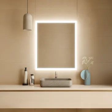 Miroir de salle de bain rétroéclairé par LED | Mondialshop
