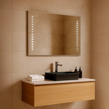 Miroir de salle de bain LED avec bord poli | Mondialshop