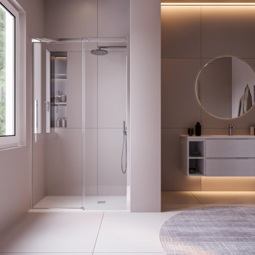 Porte de douche coulissante pour niche H200 Anticalcaire TARGET