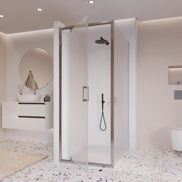 Cabine de douche Adele 195 mm 6 mm opaque à double porte battante