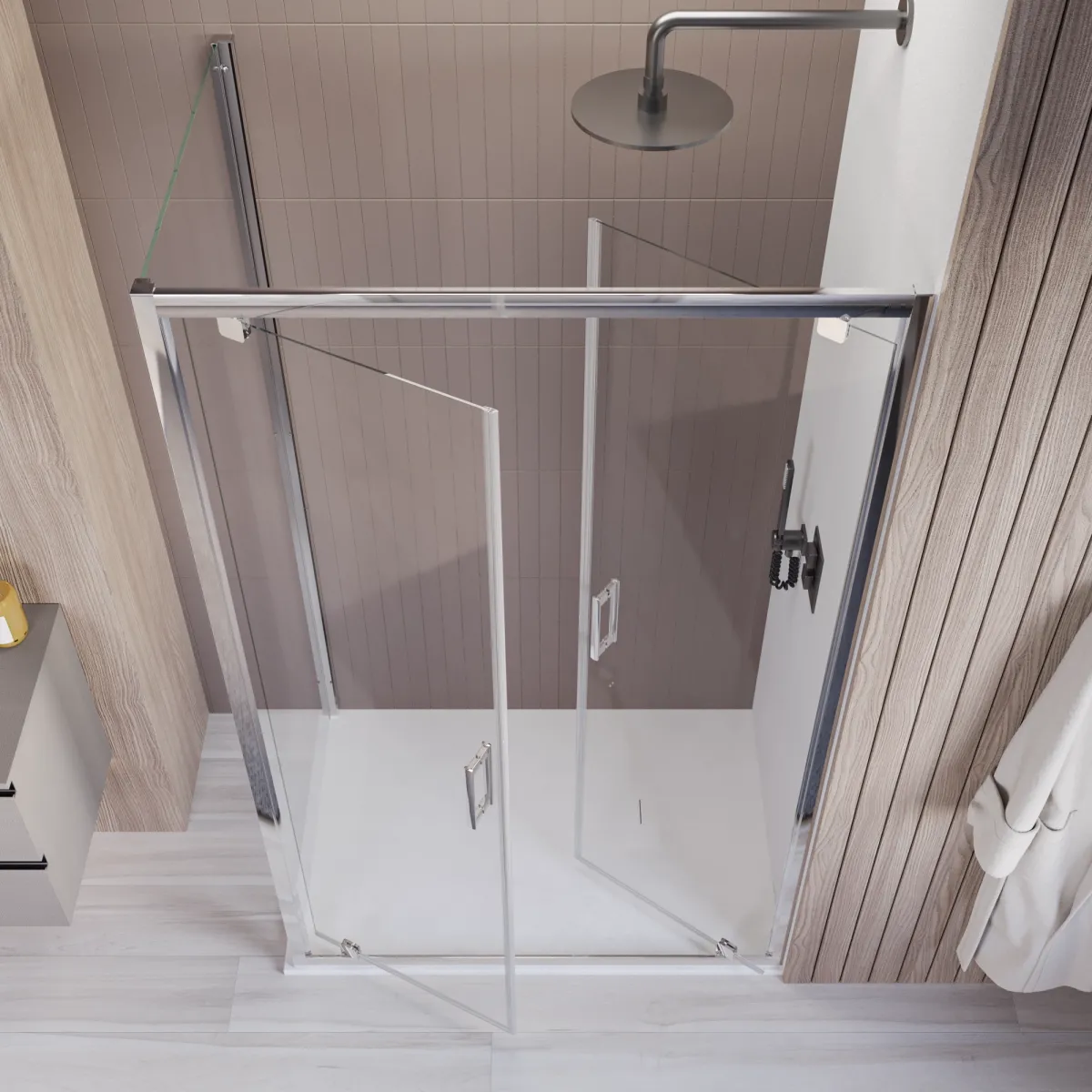 Installazione ad angolo del box doccia Java h195, design...