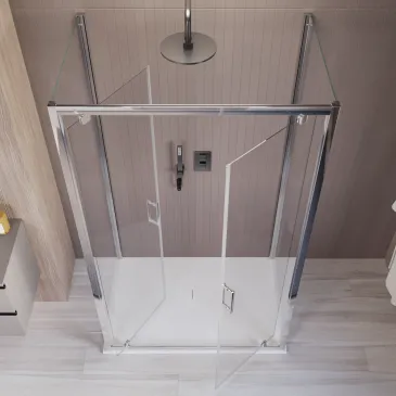 Cabine de douche 3 côtés, intérieure ou extérieure, transparente, h195, 6 mm Java