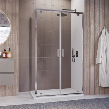 Cabine de douche, deux côtés, style salon, intérieur ou extérieur, transparente, h195, 6 mm Java