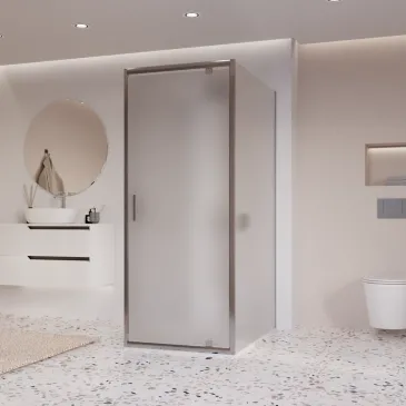 Cabine de douche à 3 côtés avec porte opaque à charnières h195 6mm Adele