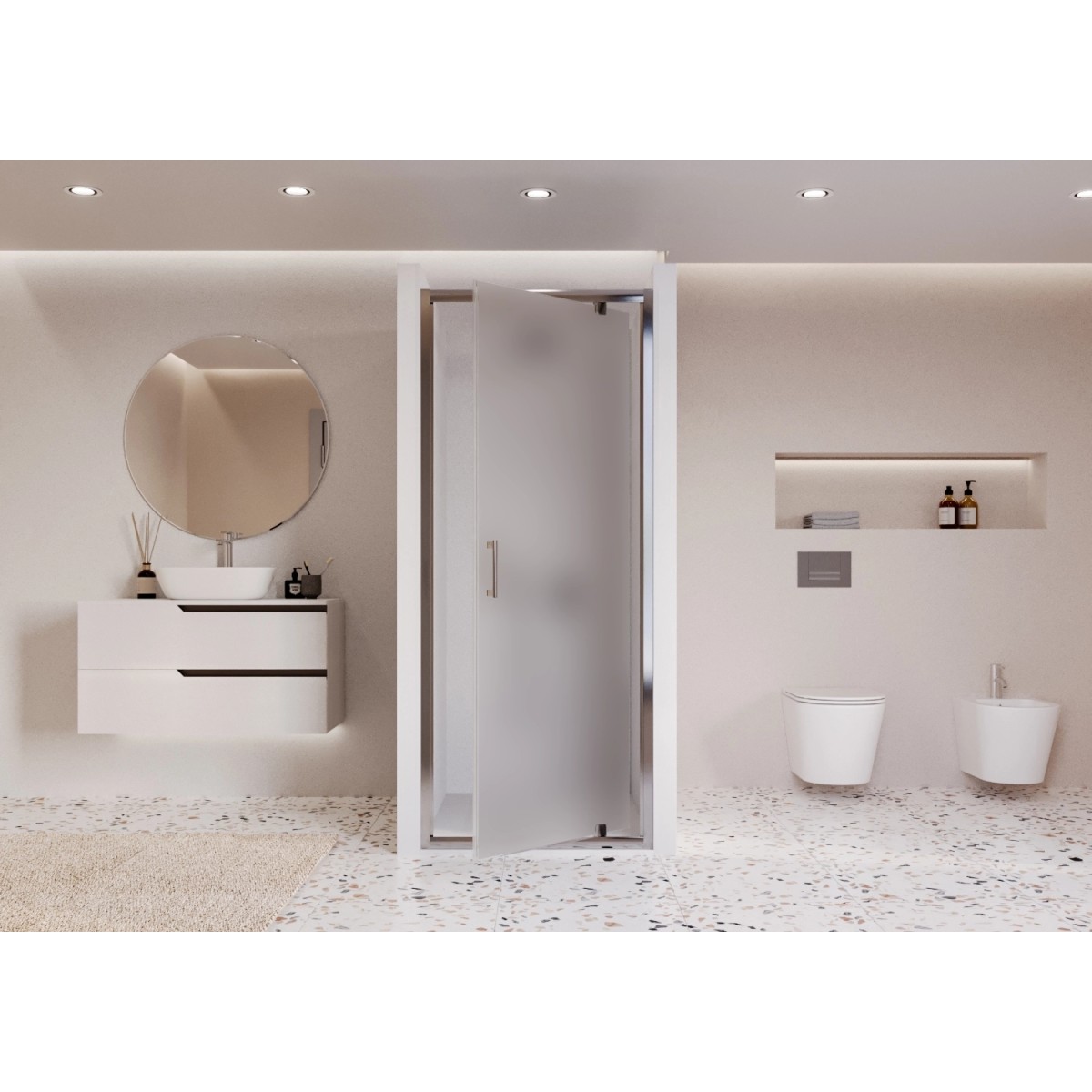 Porte de douche opaque monobloc 80 90 100 h195 6 mm...