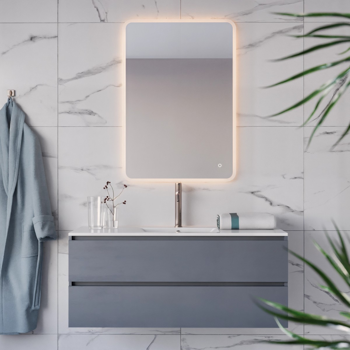 LED-Touchscreen-Badezimmerspiegel | Mondialshop
