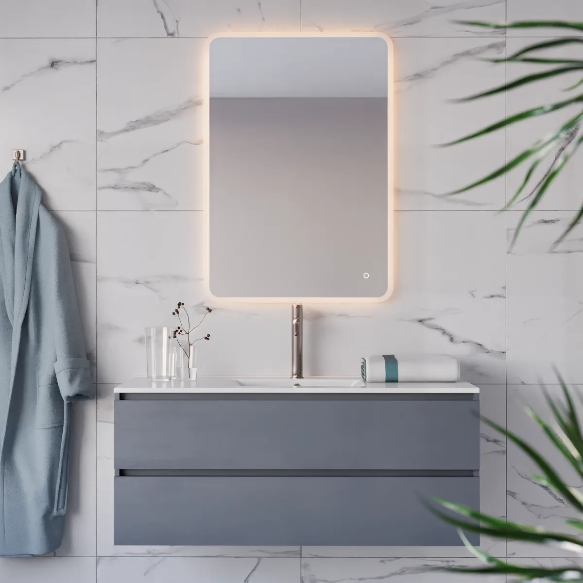 LED-Touchscreen-Badezimmerspiegel | Mondialshop