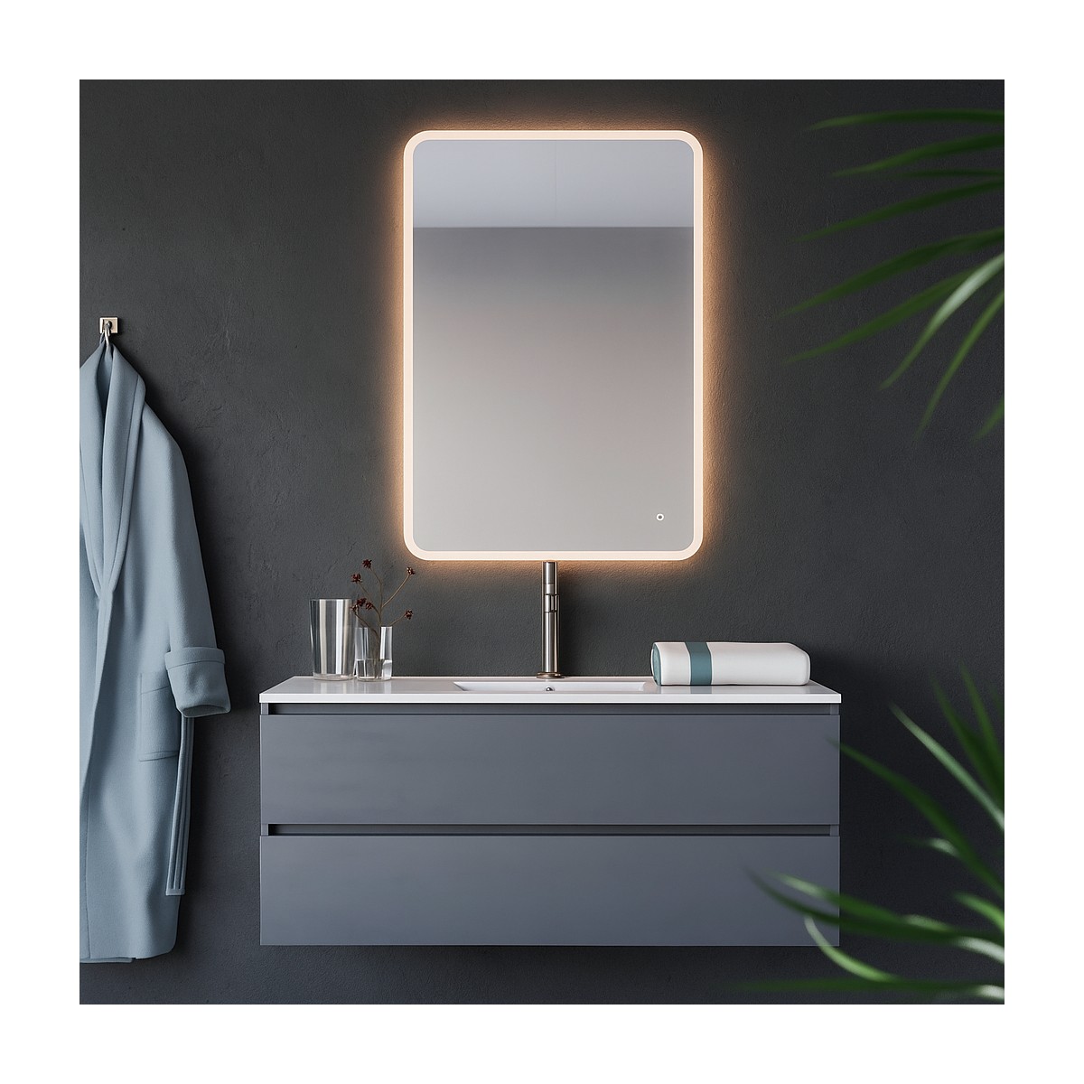 Miroir de salle de bain à écran tactile LED | Mondialshop