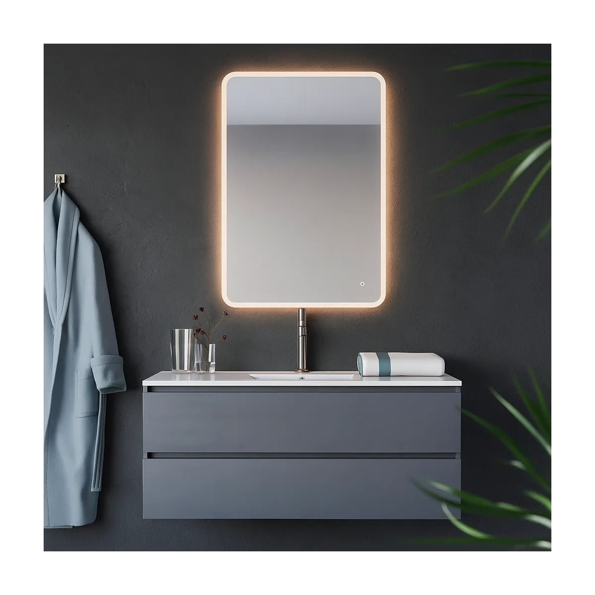 Miroir de salle de bain à écran tactile LED | Mondialshop
