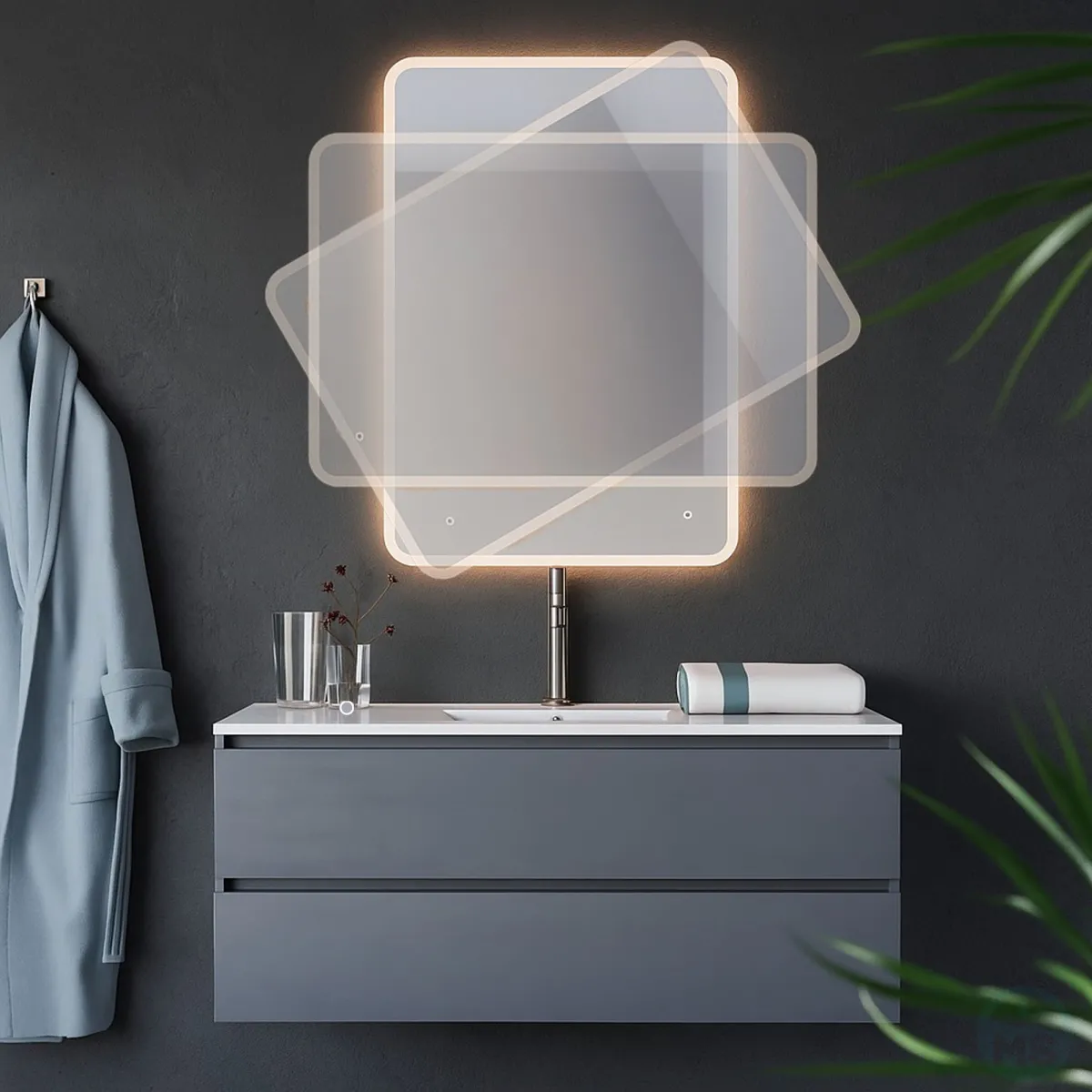 LED-Touchscreen-Badezimmerspiegel | Mondialshop