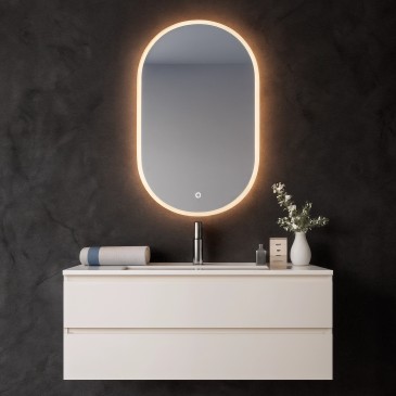 Ovaler LED-Touchscreen-Badezimmerspiegel | Mondialshop