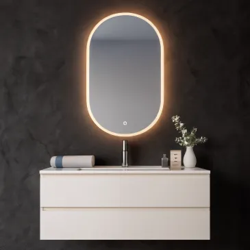 Ovaler LED-Touchscreen-Badezimmerspiegel | Mondialshop