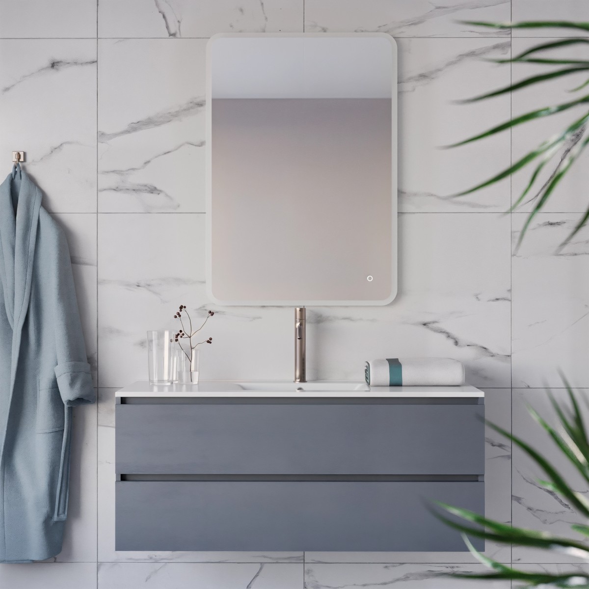 LED-Touchscreen-Badezimmerspiegel | Mondialshop