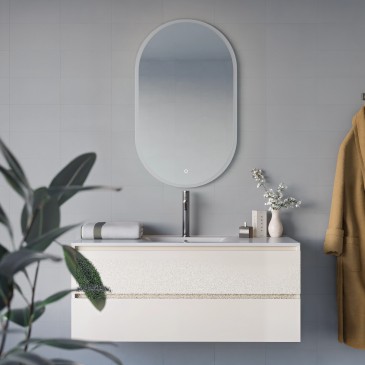 Ovaler LED-Touchscreen-Badezimmerspiegel | Mondialshop