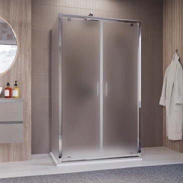 Cabine de douche 3 côtés style saloon, intérieure ou extérieure, opaque h195 6 mm Java