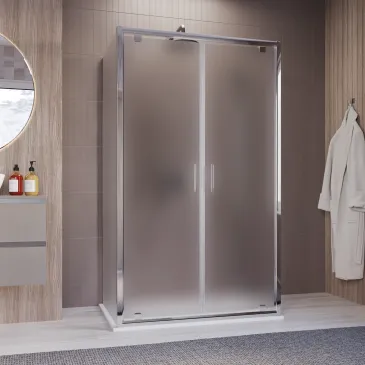 Cabine de douche 3 côtés style saloon, intérieure ou extérieure, opaque h195 6 mm Java