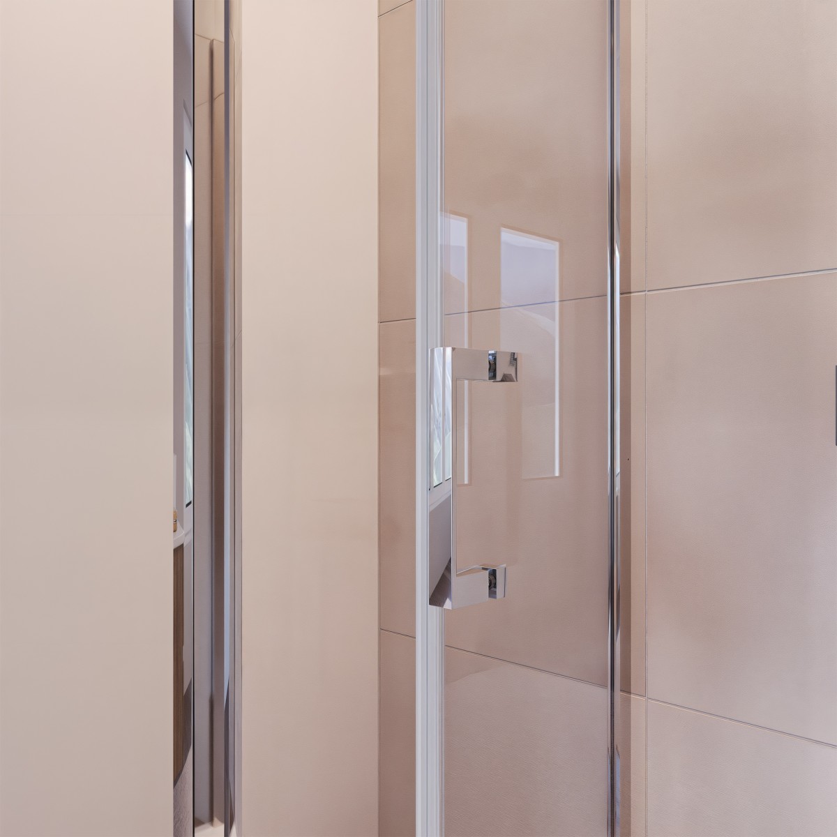 Cabine de douche 3 faces avec porte coulissante H195...