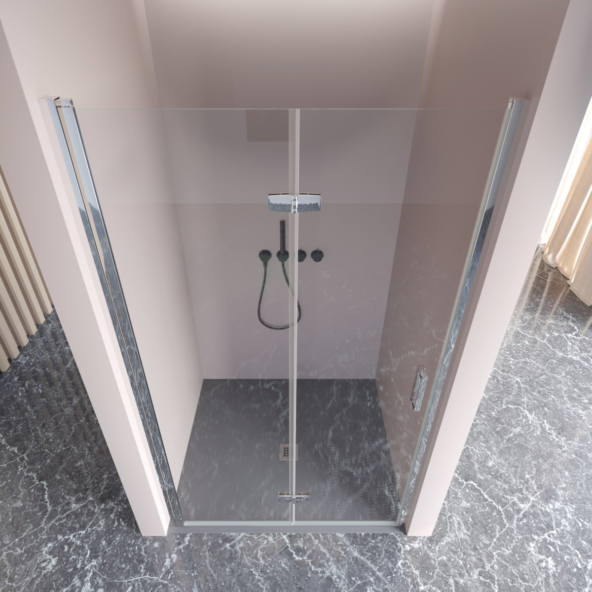 REA-MINI 6 mm H190 Glasfalttür für Dusche