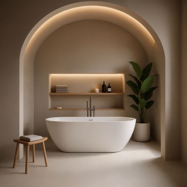 Baignoire îlot blanche mate 150 x 73 cm MOON
