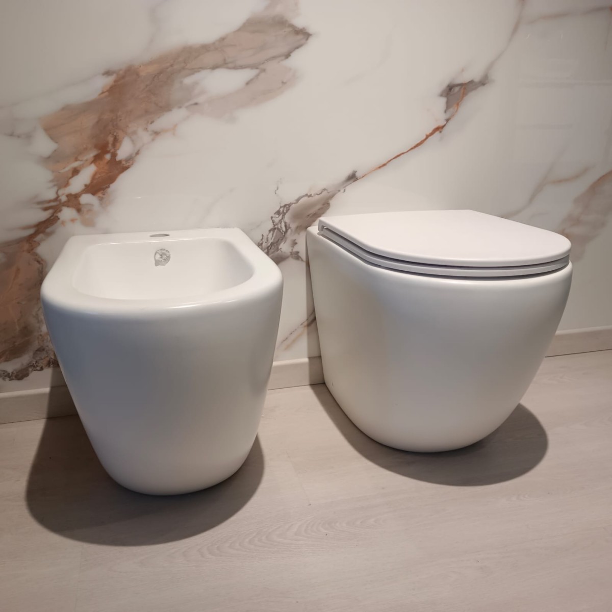 Sanitari wc e bidet bianco opaco scarico ciclonico MOON