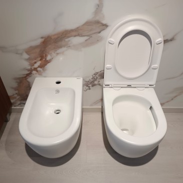 Sanitari wc e bidet bianco opaco scarico ciclonico MOON