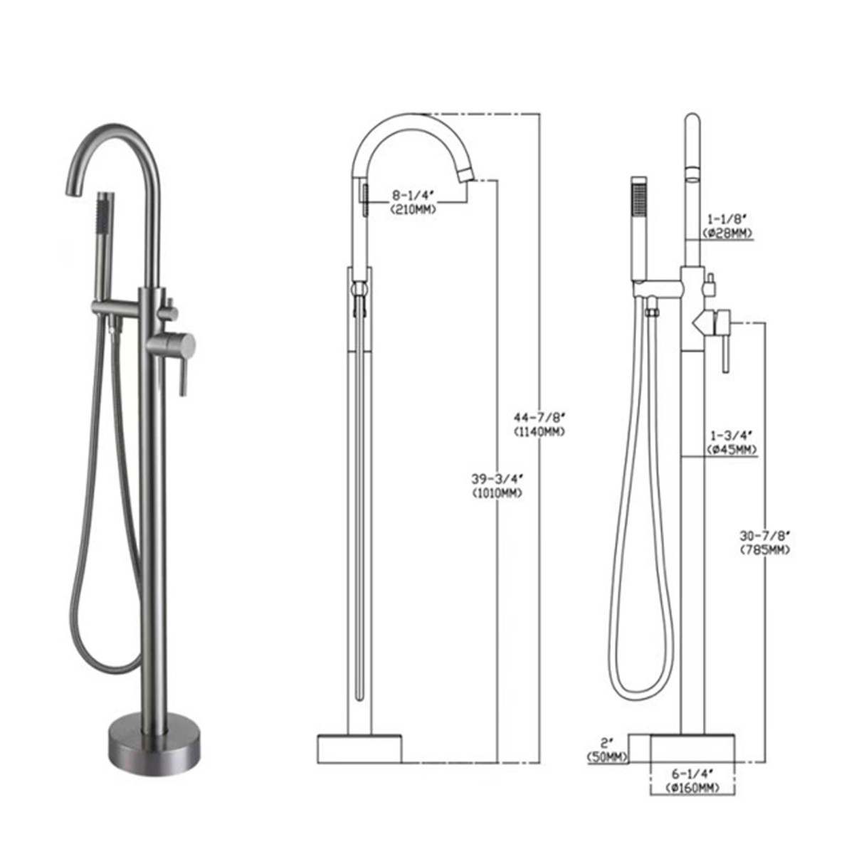 Miscelatore vasca freestanding cromato Tiffany