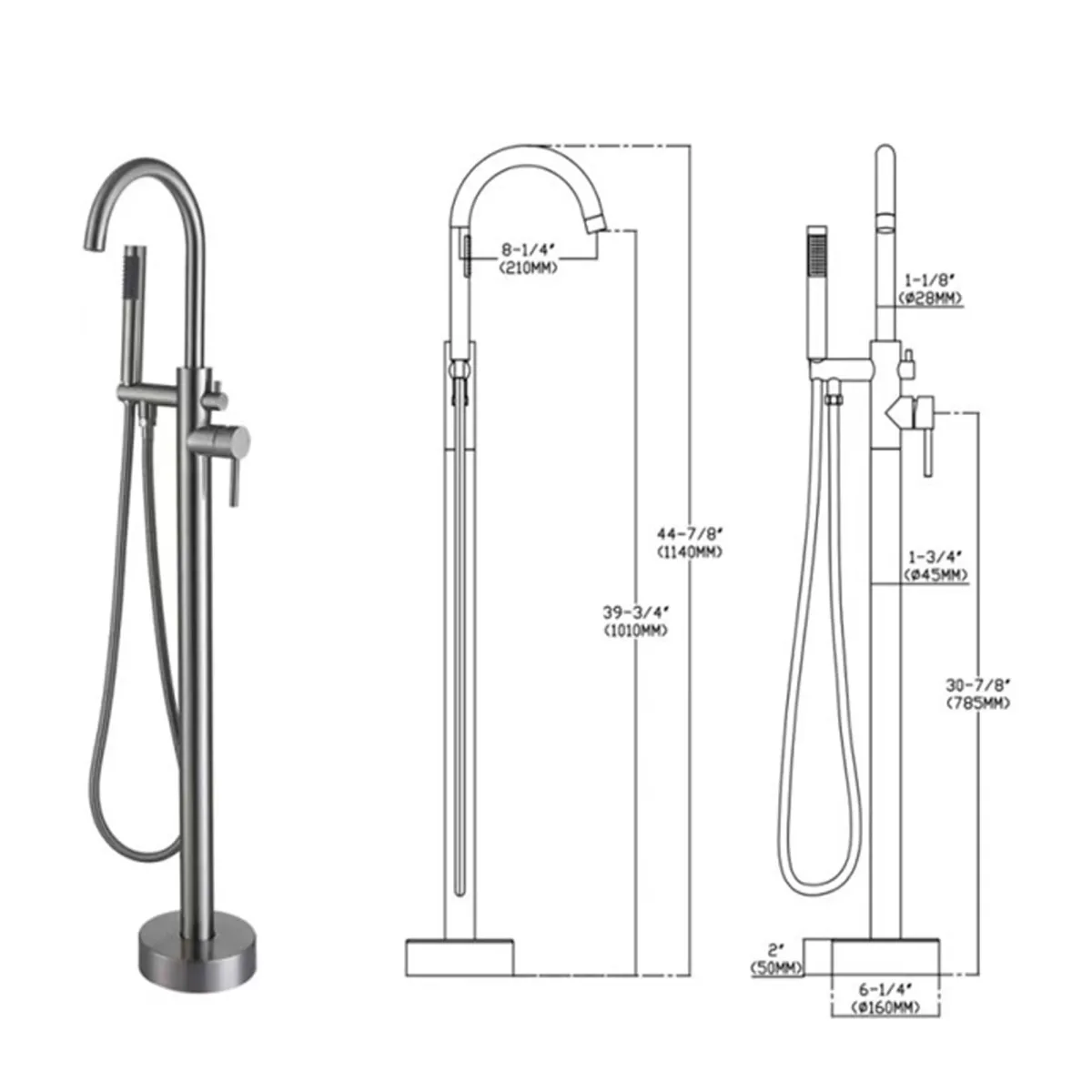 Mitigeur de baignoire sur pied Tiffany Black